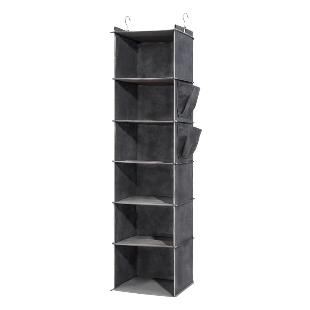Hanging Wardrobe Organiser, Six Shelves